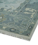 Silver and Gray Hand knotted Traditional Oushak Multi Size wool Area Rug