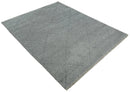 Silver and Gray Hand Woven 8x10 Trellis Moroccan Rug Made with Fine Wool | TRDCP78810