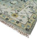 Tree of life Silver and Ivory Hand Knotted Traditional Multi Size Wool Area Rug