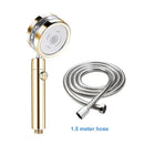 Silver and purple double panel turbo shower head bathroom jet