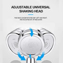 Silver and purple double panel turbo shower head bathroom jet
