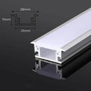 Silver and white aluminum profile recessed led strip channel kitchen