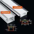 Silver and white aluminum profile recessed led strip channel kitchen