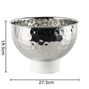 Silver and white hammer pattern fruits bowl dining room pedestal tray