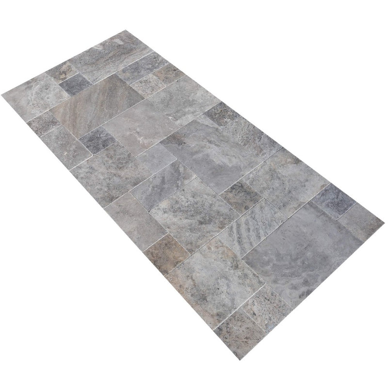 Silver Antique Pattern Brushed, Chiseled, and Partially Filled - Full Truckload angle view