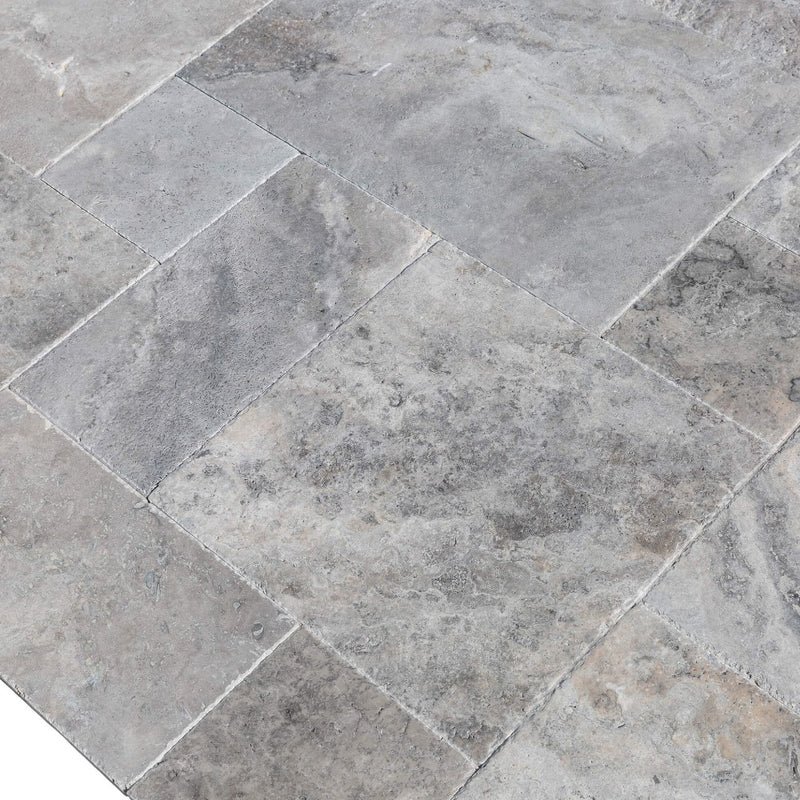 Silver Antique Pattern Brushed, Chiseled, and Partially Filled - Full Truckload angle closeup view