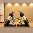 Silver & black bear wine rack kitchen decor storage