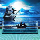 DecorBites™ Black Pearl Pirate Ship Drift Bottle Desktop Ornament