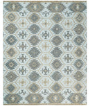 Ivory And Beige Modern Style Fine Wool and Viscose Rug