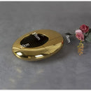 Silver cobblestone ceramic vase gold & silver oval bowl living room
