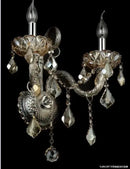 Silver crystal cognac wall lamp for luxury living room