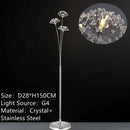 Silver crystal dandelion led floor lamp for living room bedroom