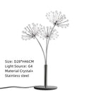 Silver crystal dandelion led floor lamp for living room bedroom