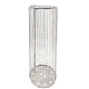 Silver cylindrical mesh grilling basket kitchen bbq tool