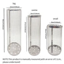 Silver cylindrical mesh grilling basket kitchen bbq tool