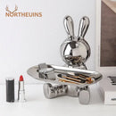 Silver decorbites astronaut rabbit resin tray office storage decor