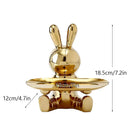 Silver decorbites astronaut rabbit resin tray office storage decor