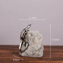 Silver gecko lizard resin candlestick living room decor figurines