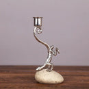 Silver gecko lizard resin candlestick living room decor figurines