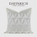 Silver geometric embroidery pillow cover living room luxe cushion