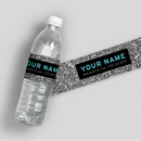 Silver Glitter Wedding Planner Water Bottle Labels