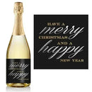 Silver Gold Christmas Champagne Label
