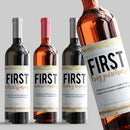 Silver Gold Wedding Milestone Wine Label Set