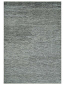 Silver, Gray and Charcoal Contemporary Hand knotted 6.6x10 wool Area Rug
