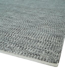 Silver, Gray and Charcoal Contemporary Hand knotted 6.6x10 wool Area Rug
