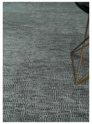 Silver, Gray and Charcoal Contemporary Hand knotted 6.6x10 wool Area Rug