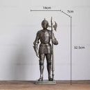 Silver iron armored soldier knight figurine set living room decor