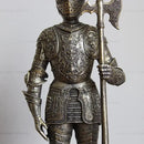 Silver iron armored soldier knight figurine set living room decor