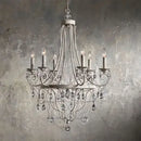 Silver iron art crystal pendant light for dining room