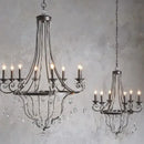 Silver iron art crystal pendant light for dining room