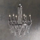 Silver iron art crystal pendant light for dining room