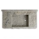 Silver Latte Travertine Rectangular Wall Mount Sink with Backsplash - 20"x48"x8" - Honed / Split-Face