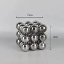 Silver magnetic crystal glass ball stack blocks living room decor