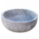 Silver Marble Round Vessel Sink - 16"x16"x6" - Honed