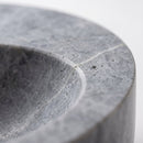 Silver Marble Round Vessel Sink - 16"x16"x6" - Honed