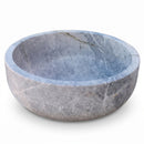 Silver Marble Round Vessel Sink - 16"x16"x6" - Honed