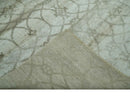 Silver, Olive and Gray Traditional Ikat Design 6x9 Hand loom Bamboo Silk Area Rug
