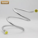 Silver pvc flexible shower hose bathroom metallic spiral connector