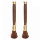 Silver textured espresso brush with wooden handle for kitchen cleaning
