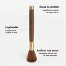 Silver textured espresso brush with wooden handle for kitchen cleaning