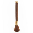 Silver textured espresso brush with wooden handle for kitchen cleaning