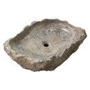 Silver Travertine Irregular Vessel Sink - 26x16x5" - Polished and Chiseled
