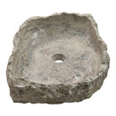 Silver Travertine Irregular Vessel Sink - 26x16x5" - Polished and Chiseled