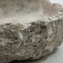 Silver Travertine Irregular Vessel Sink - 26x16x5" - Polished and Chiseled