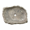 Silver Travertine Irregular Vessel Sink - 26x16x5" - Polished and Chiseled