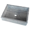 Silver Travertine Wall-mount Bathroom Sink Split-face Outside (W)16" (W)20" (H)5" angle view